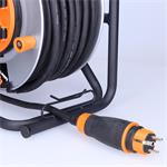 Solight PB43, predlžovací prívod na bubne, 4 zásuvky, 40m, guma H07RN-F, 3x 2,5mm2, IP44