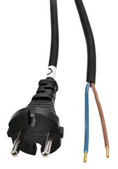 Solight PF32, flexo šnúra, 2.5m, 2 x 1.5mm2, gumová, čierna