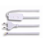 Solight PF50, flexo šnúra, 2m, 2 x 0,75mm2, biela, plochá, vypínač