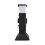 Solight PG05, záhradný stĺpik IP44 s LED osvetlením, plast, 2 zásuvky, hranol, čierny