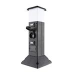 Solight PG05, záhradný stĺpik IP44 s LED osvetlením, plast, 2 zásuvky, hranol, čierny