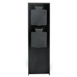 Solight PG12B, záhradný stĺpik IP44, hliník, 2 zásuvky, čierny