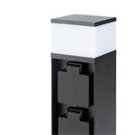 Solight PG13B, záhradný stĺpik IP44 s LED osvetlením, hliník, 2 zásuvky, čierny