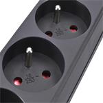 Solight PP09, predlžovací prívod, 3 zásuvky, čierny, 3m