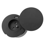 Solight PP119CWB, vstavaná zásuvka + USB A+C + Wireless 10W, otočné viečko, kábel 2m, čierna