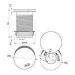 Solight PP119CWB, vstavaná zásuvka + USB A+C + Wireless 10W, otočné viečko, kábel 2m, čierna