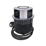 Solight PP120CW-PD20, 3z + USB A+C 20W PD, Wireless 10W, výsuvný blok zásuviek, 2m, strieborný