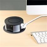 Solight PP120CW-PD20-B, 3z + USB A+C 20W PD, Wireless 10W, výsuvný blok zásuviek, 2m, čierny