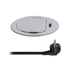 Solight PP122C-PD20, 1z + USB-C 20W PD vstavaná zásuvka, 2m, strieborná