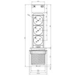 Solight PP125USBC-B, 3z + USB A+C výsuvný blok zásuviek, 2m, čierny