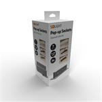 Solight PP126, USB výsuvný blok 3 zásuviek, hliník+plast, obdĺžnikový tvar, predlžovací prívod 1,9m, 3x1mm2, strie