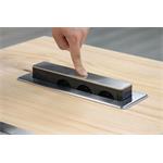 Solight PP126C-PD20, 3z + USB A+C 20W PD výsuvný blok zásuviek, 2m, nerez oceľ