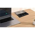 Solight PP128, vstavaný blok zásuviek s posuvným krytom, 3 zásuvky, 2m, strieborný