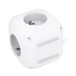 Solight PP145C, 3z + USB A+C predlžovací prívod - kocka, 2m, 3 x 1mm2, biely, vypínač