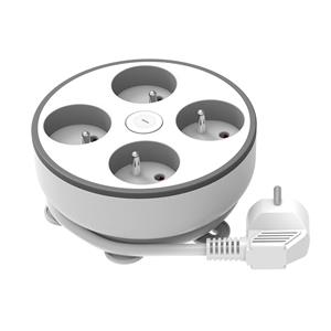 Solight PP147, 4z predlžovací prívod, 2m, 3 x 1mm2, biely, vypínač