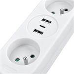 Solight PP154C, 2z + USB A+C 3.4A, predlžovací prívod 1.5m, 3 x 1mm2, biely