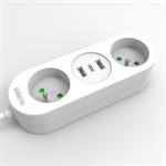 Solight PP154C, 2z + USB A+C 3.4A, predlžovací prívod 1.5m, 3 x 1mm2, biely