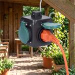 Solight PP325, predlžovací prívod kocka 3m, 3 zásuvky IP44, 3 x 1mm2, kábel guma H05RR-F