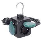 Solight PP325, predlžovací prívod kocka 3m, 3 zásuvky IP44, 3 x 1mm2, kábel guma H05RR-F