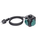 Solight PP325, predlžovací prívod kocka 3m, 3 zásuvky IP44, 3 x 1mm2, kábel guma H05RR-F