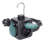 Solight PP326, predlžovací prívod kocka 5m, 3 zásuvky IP44, 3 x 1.5mm2, kábel guma H05RR-F