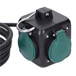 Solight PP326, predlžovací prívod kocka 5m, 3 zásuvky IP44, 3 x 1.5mm2, kábel guma H05RR-F