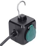 Solight PP326, predlžovací prívod kocka 5m, 3 zásuvky IP44, 3 x 1.5mm2, kábel guma H05RR-F