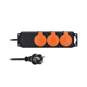 Solight PP328, predlžovací prívod 5m, 3 zásuvky IP44, 3 x 2.5mm2, kábel guma-neoprén H07RN-F