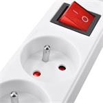 Solight PP32X, predlžovací prívod 3m, 4 zásuvky, vypínač, 16A/3680W, PVC, biely