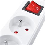 Solight PP52, predlžovací prívod, 5 zásuviek, biely, vypínač, 3m