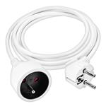 Solight PS03X, predlžovací prívod 3m, 1 zásuvka, 16A/3680W, PVC, biely