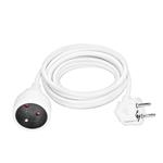 Solight PS04X, predlžovací prívod 5m, 1 zásuvka, 16A/3680W, PVC, biely