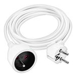 Solight PS04X, predlžovací prívod 5m, 1 zásuvka, 16A/3680W, PVC, biely
