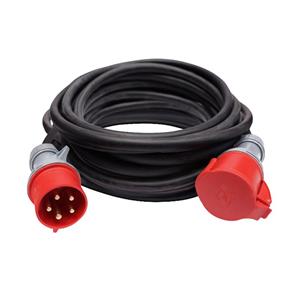 Solight PS62-32A predlžovací prívod 400V/32A - spojka, 1 zásuvka, čierna, 15m