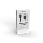 Solight SSC1402, USB prepojovací kábel, USB 2.0 A - USB B micro konektor, M/M, 2,0m, čierny