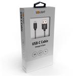 Solight SSC1601 USB-C kábel, USB 2.0 A konektor - USB-C 3.1 konektor, blister, 1m