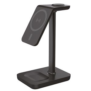 Solight SSWC02, stolová nabíjačka 3v1, Qi2, MagSafe kompatibilná