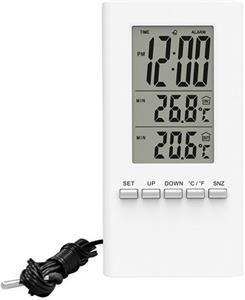 Solight TE09, priestorový teplomer, teplota, veľký displej, dátum, čas, biely