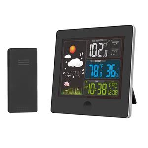 Solight TE80, meteostanica, farebný LCD, teplota, vlhkosť, RCC, čierna
