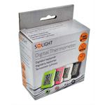 Solight teplomer, teplota, vlhkosť, budík, LCD displej, pastelový zelený rámik