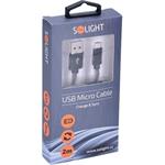 Solight, USB 2.0 A/USB B micro, M/M, 2m, čierny