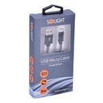 Solight, USB 2.0 A/USB B micro, M/M, 2m, čierny