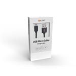 Solight, USB 2.0 A/USB B micro, M/M, 2m, čierny