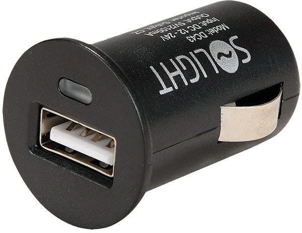 Solight USB nabíjací adaptér do auta, 1x USB, max. 2100 mA, 12 V DC, čierny