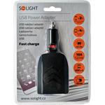 Solight USB nabíjací autoadaptér 2x USB, 3000mA max., DC 12/24V, čierny