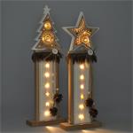 Solight vianočná LED drevená dekorácia, hvězda, 2x AA