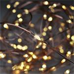 Solight vianočná reťaz medená, 100x mini LED, 10m, 3 x AA, teplé svetlo