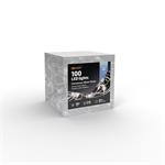 Solight vianočná reťaz strieborná, 100x mini LED, 10m, 3 x AA, studené svetlo