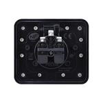 Solight vstavaná podlahová zásuvka, IP55, matná černá, obdĺžnikové viečko