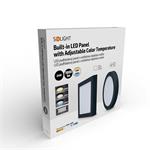 Solight WD174-B, LED mini panel CCT, prisazený, 24W, 1800lm, 3000K, 4000K, 6000K, okrúhly, čierna farba